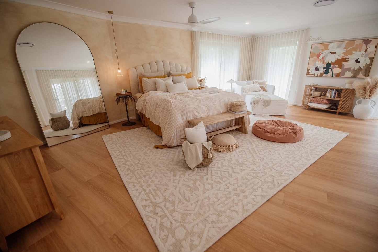 Josephine Ivory and Cream Tribal Transitional Rug