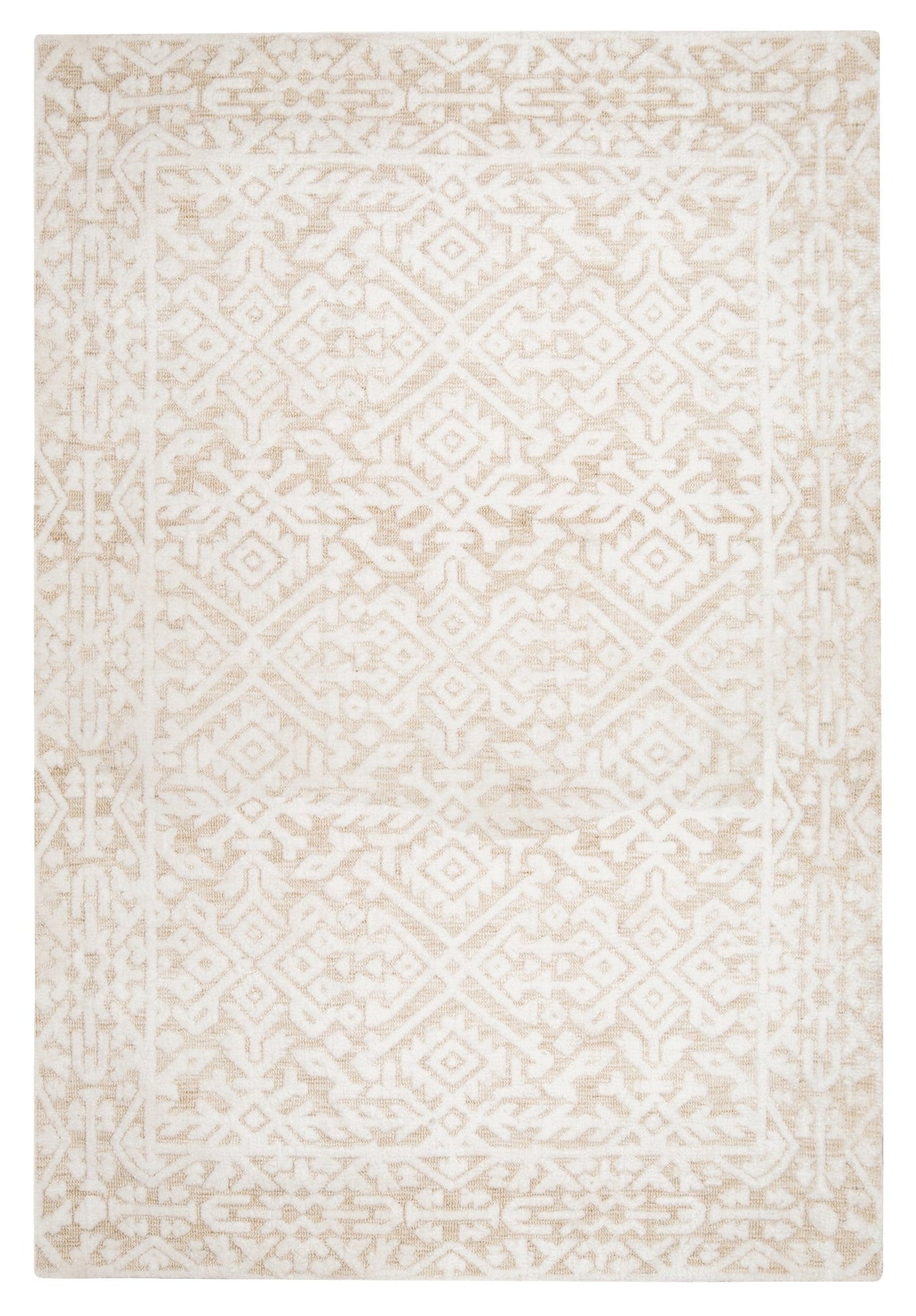 Josephine Ivory and Cream Tribal Transitional Rug
