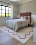Juliana Pink and Cream Wiggle Bordered Washable Rug