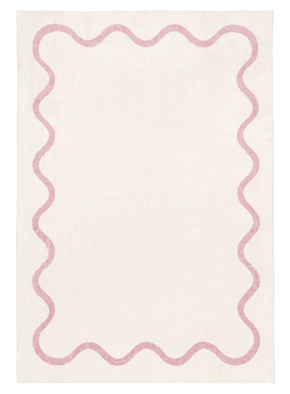 Juliana Pink and Cream Wiggle Bordered Washable Rug