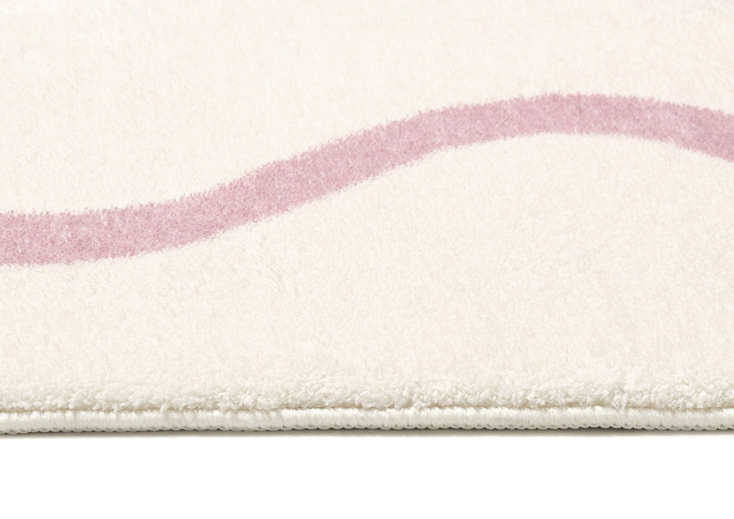 Juliana Pink and Cream Wiggle Bordered Washable Rug