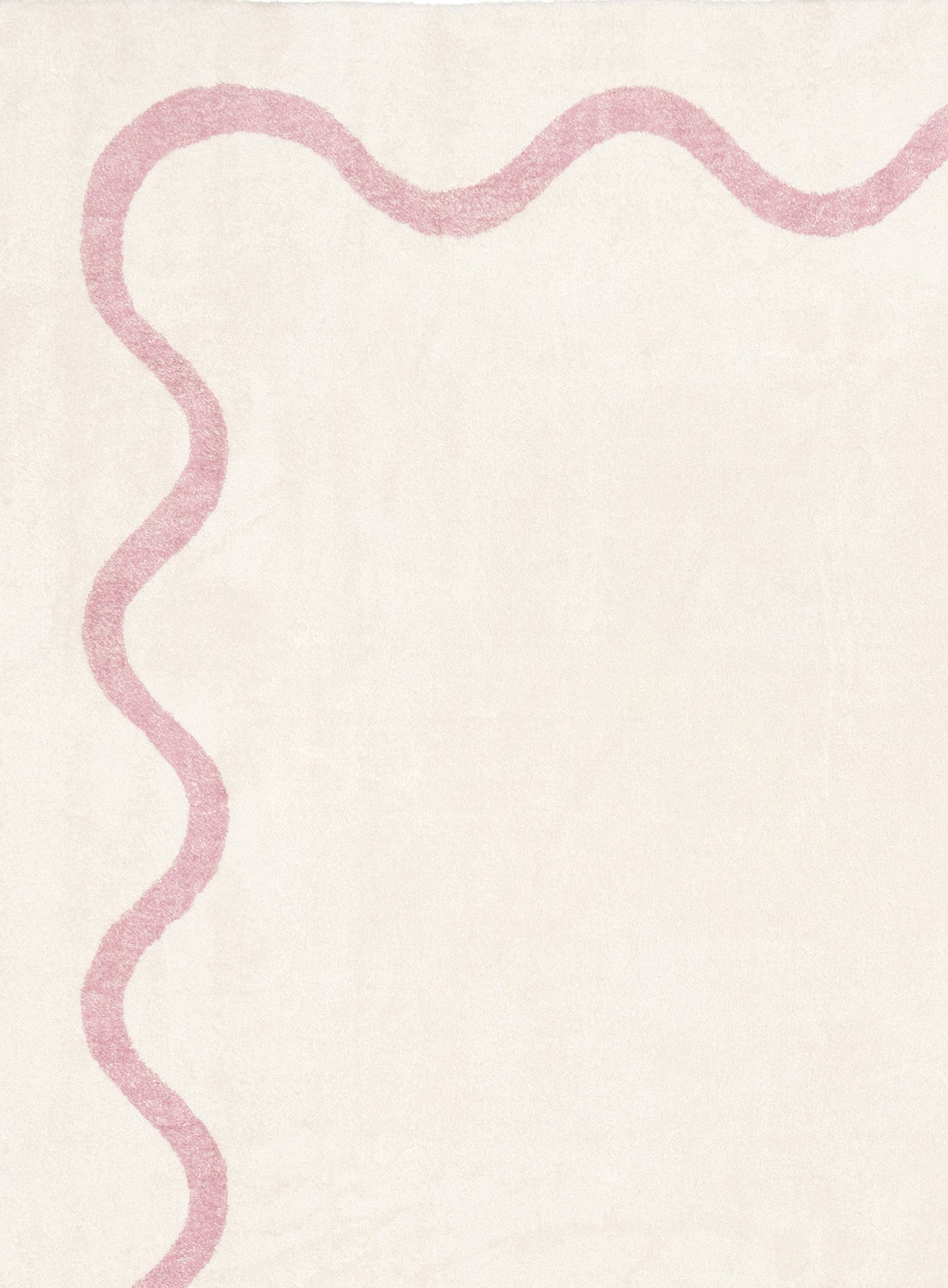 Juliana Pink and Cream Wiggle Bordered Washable Rug