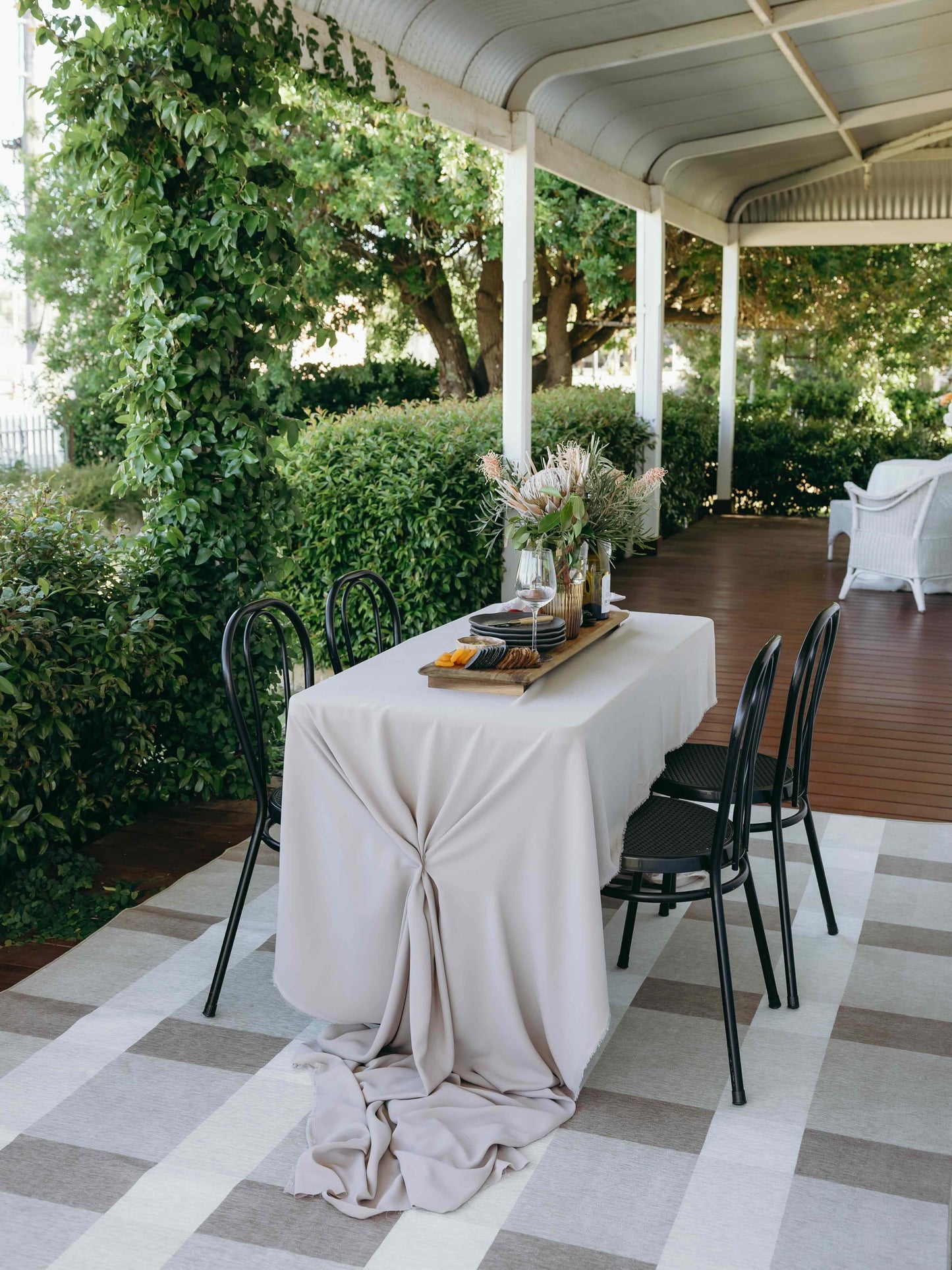 Jura Beige and Ivory Checkered Indoor Outdoor Rug
