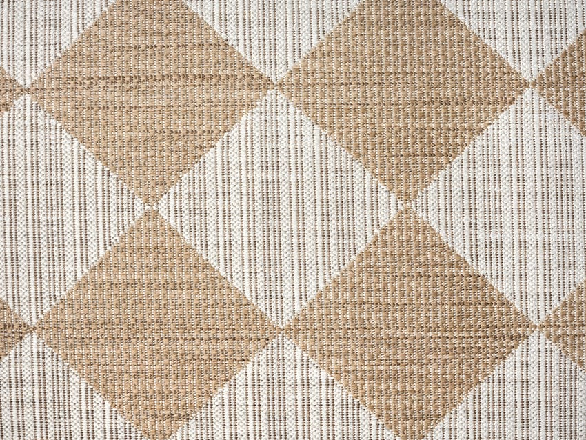 Kalei Brown and Ivory Checkered Flatweave Indoor Outdoor Rug