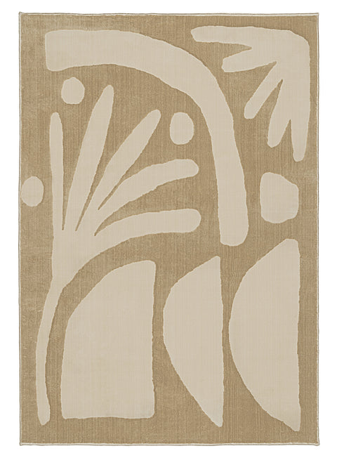 Kallua Textured Abstract Neutral Washable Rug