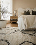 Kandake Cream & Black Tribal Shag Rug