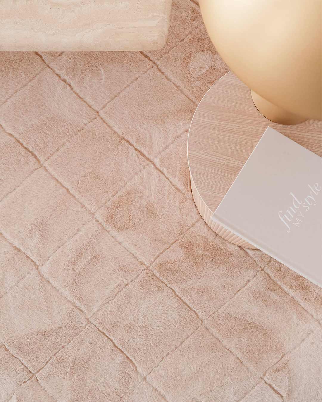 Karlie Blush Pink Diamond Shag Rug