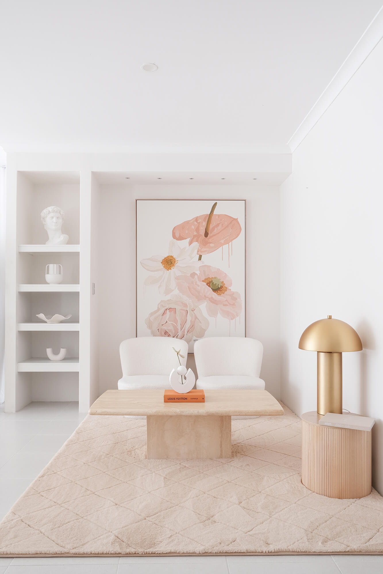 Karlie Blush Pink Diamond Shag Rug