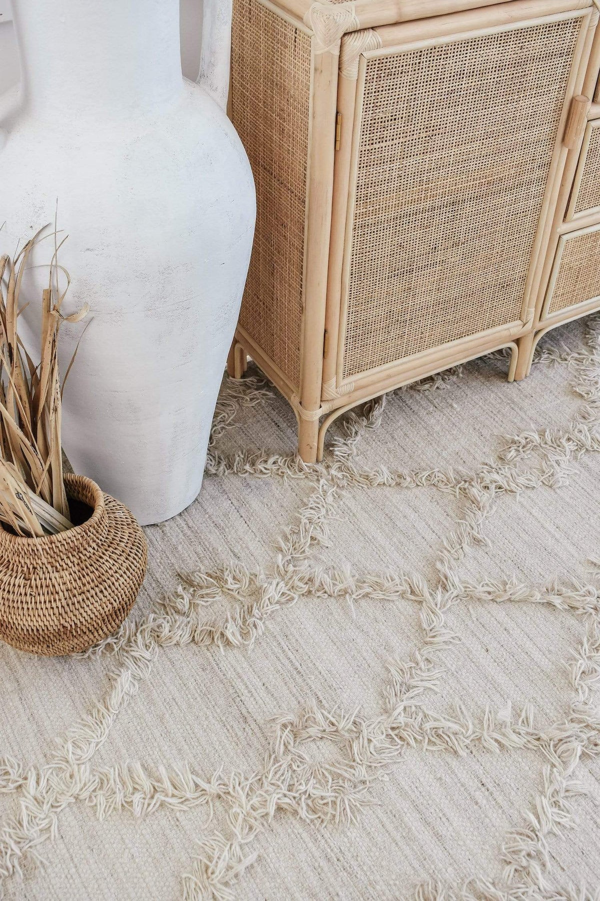 Karoline Beige Wool Rug