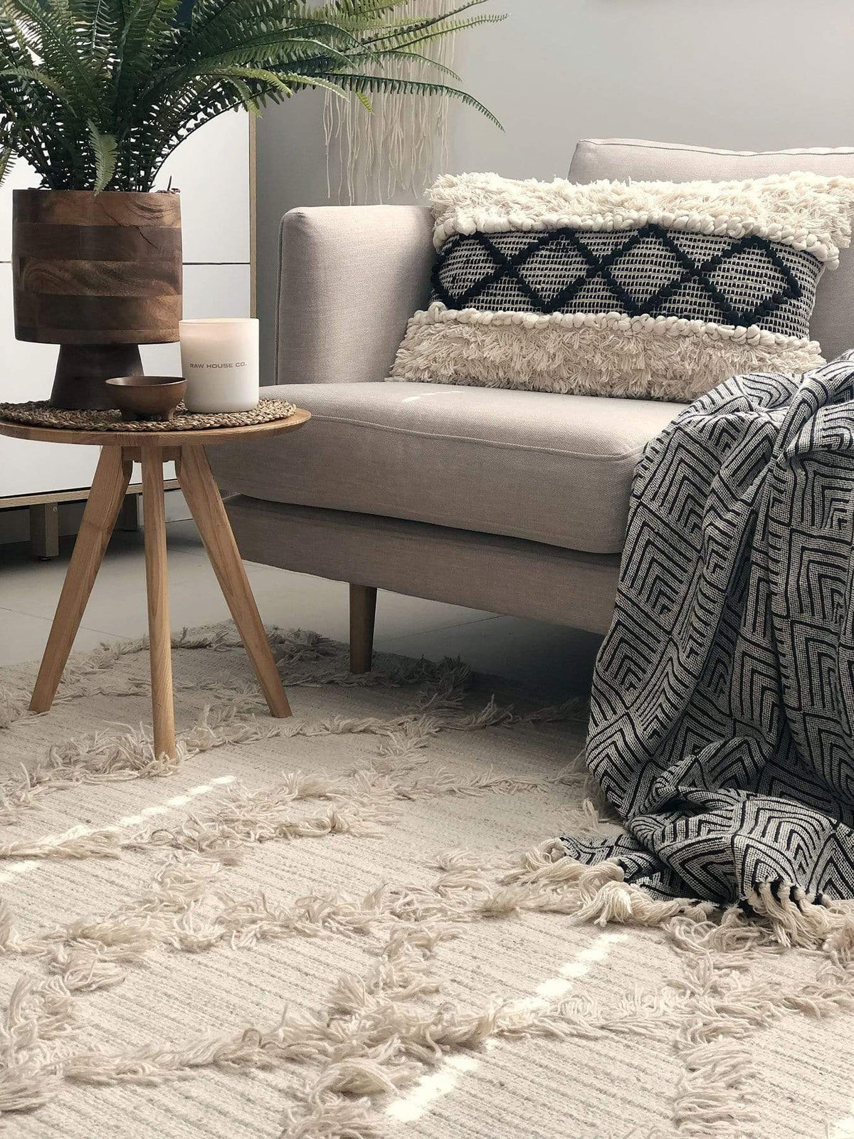 Karoline Beige Wool Rug