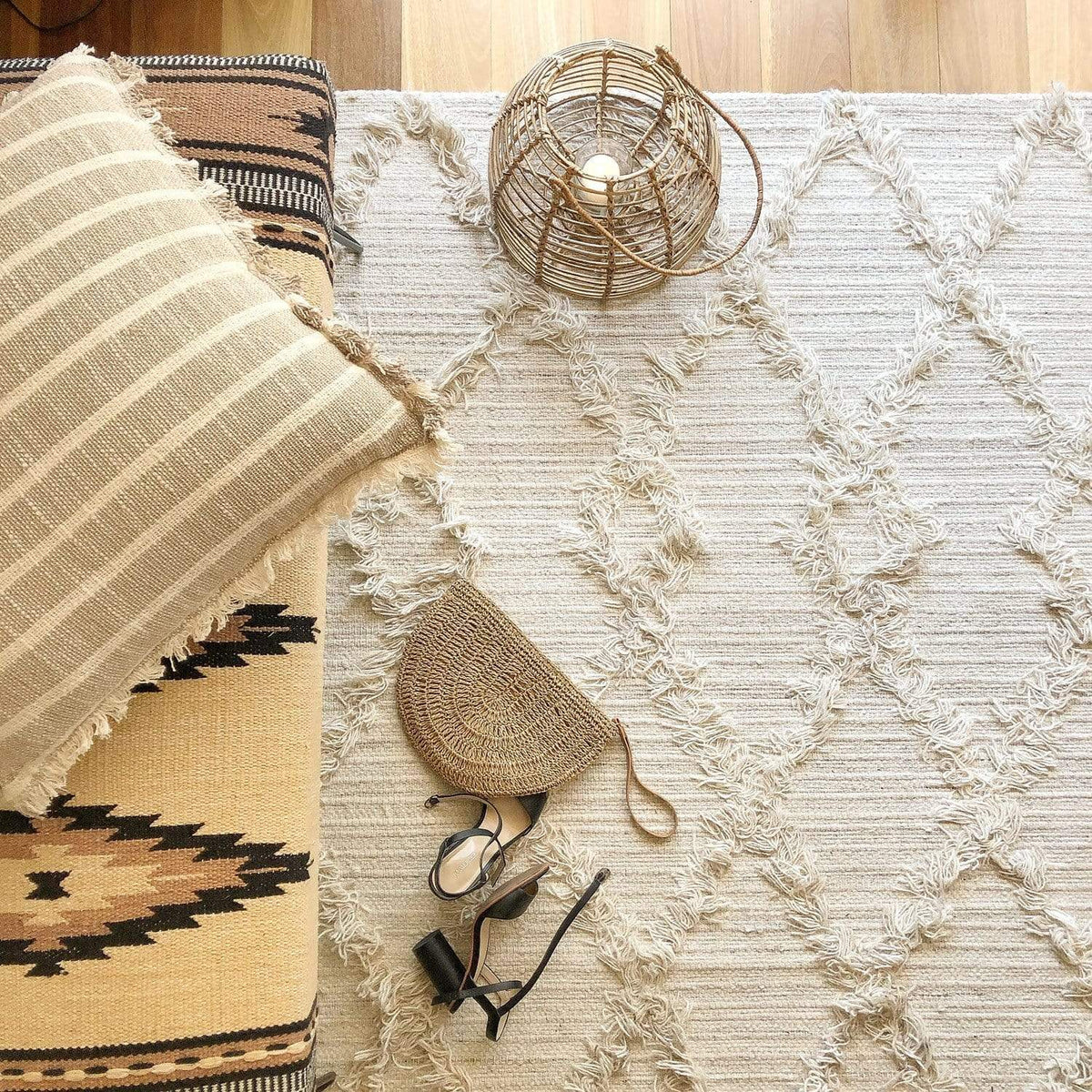 Karoline Beige Wool Rug