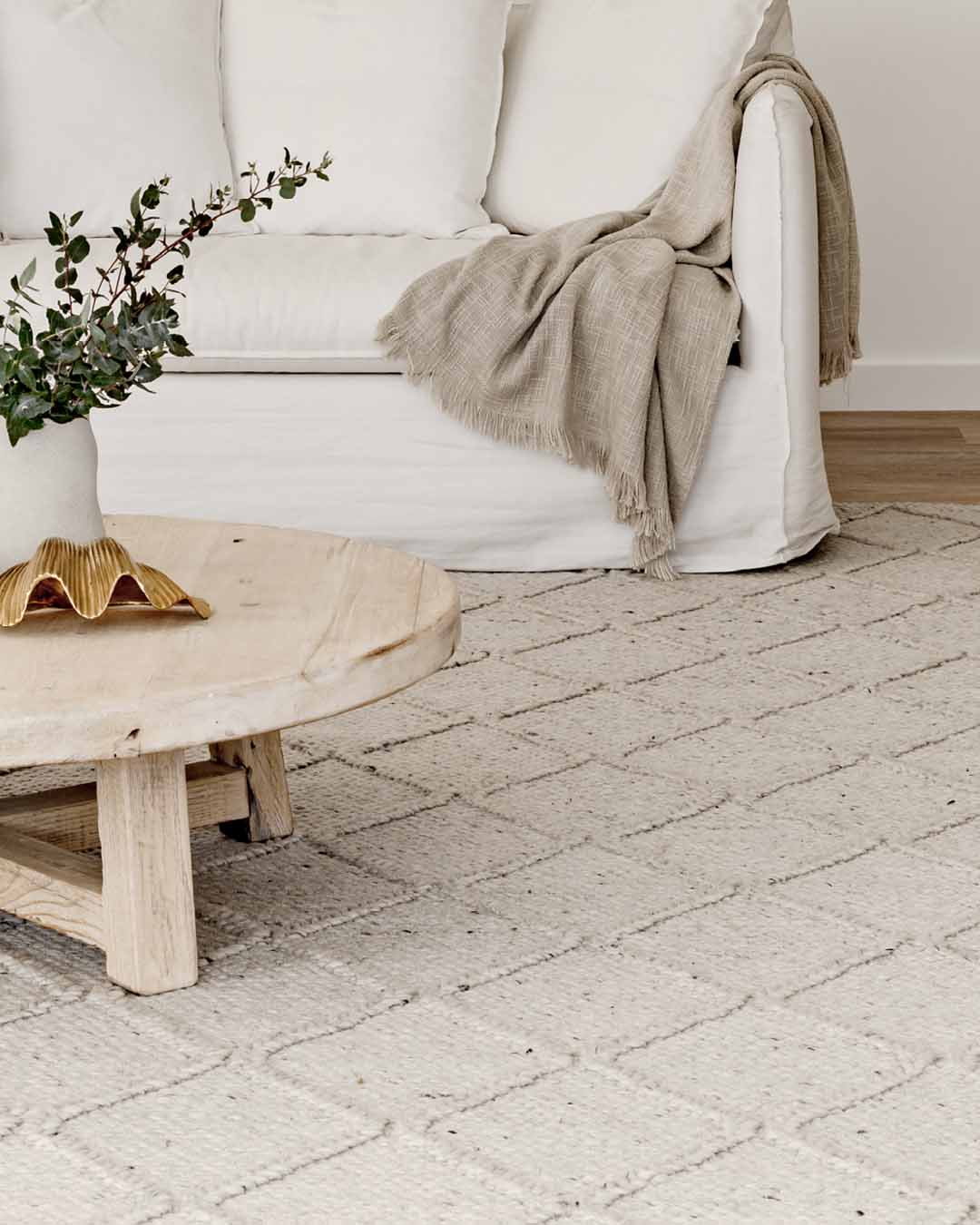 Katarina Cream Lattice Wool Rug
