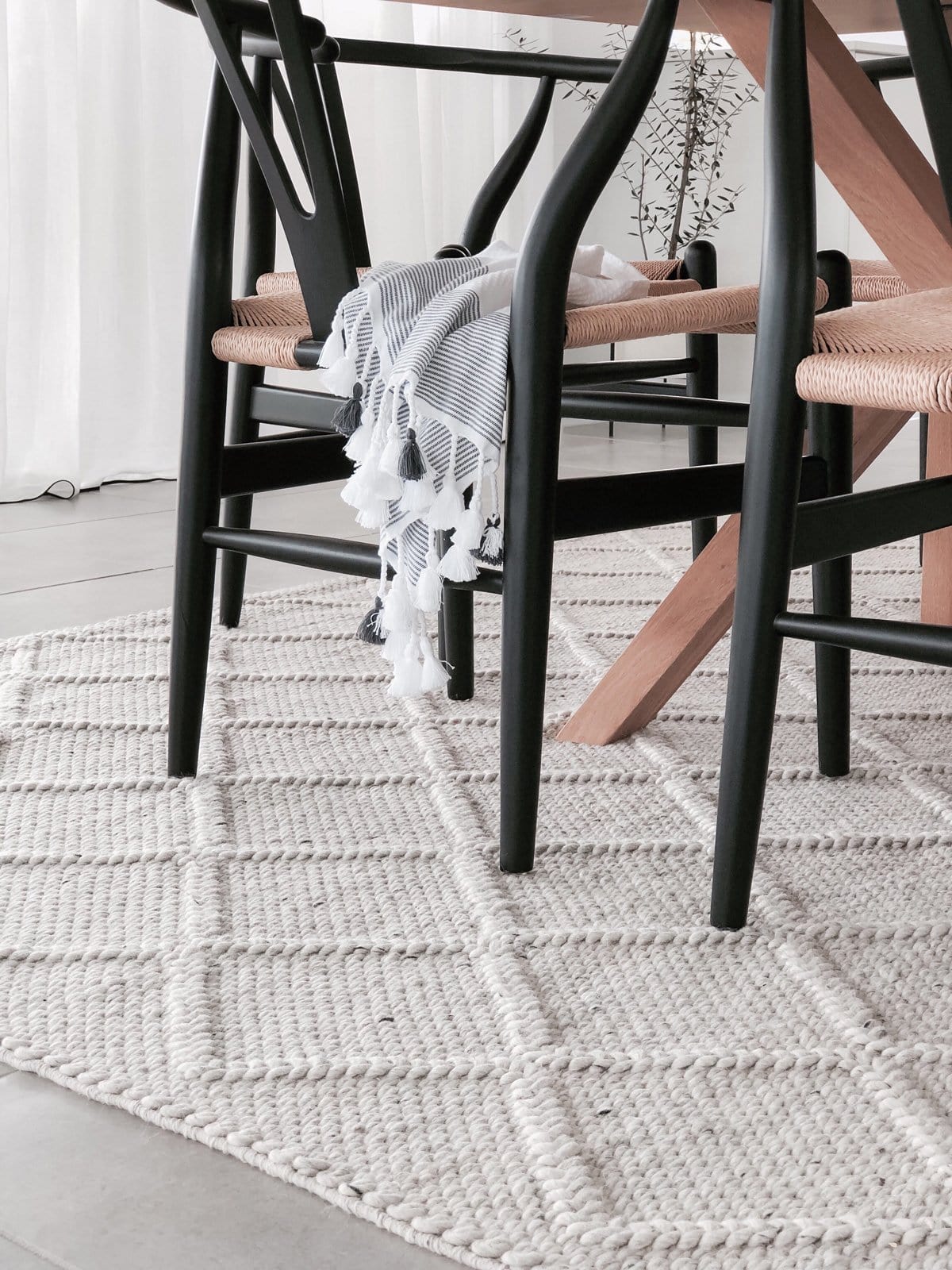 Katarina Cream Lattice Wool Rug