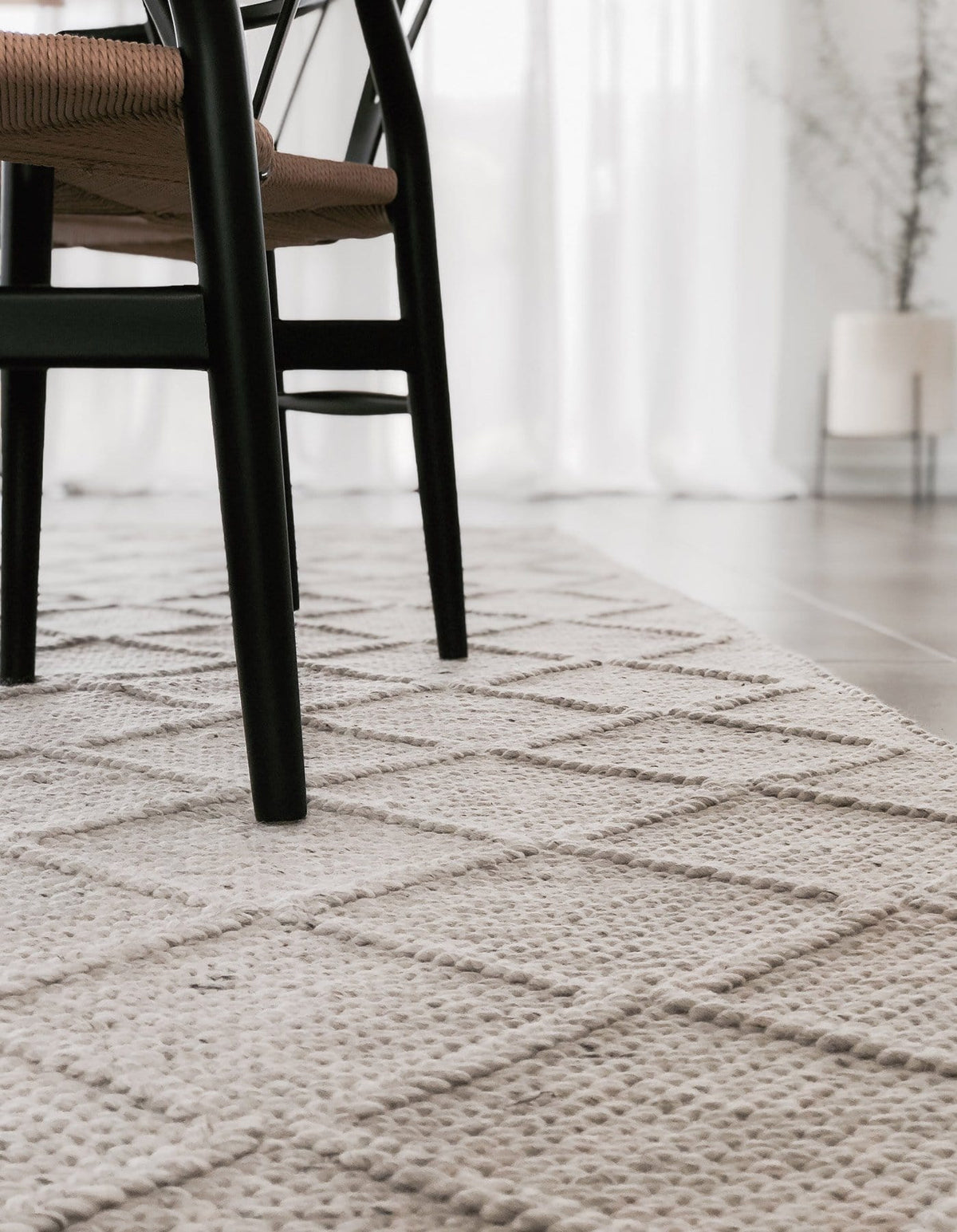 Katarina Cream Lattice Wool Rug