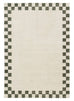 Keava Green Checkered Border Washable Rug