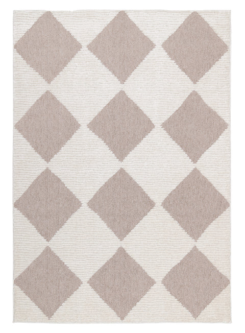 Kelsey Ivory and Beige Checkered Rug