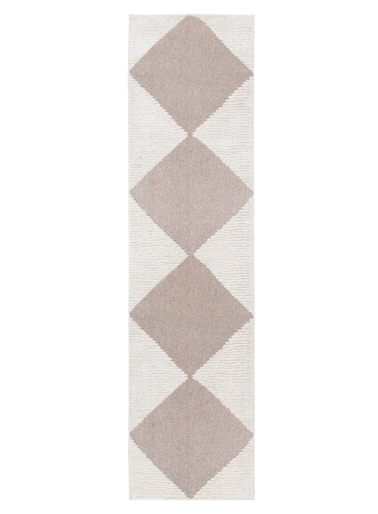 Kelsey Ivory and Beige Checkered Runner Rug