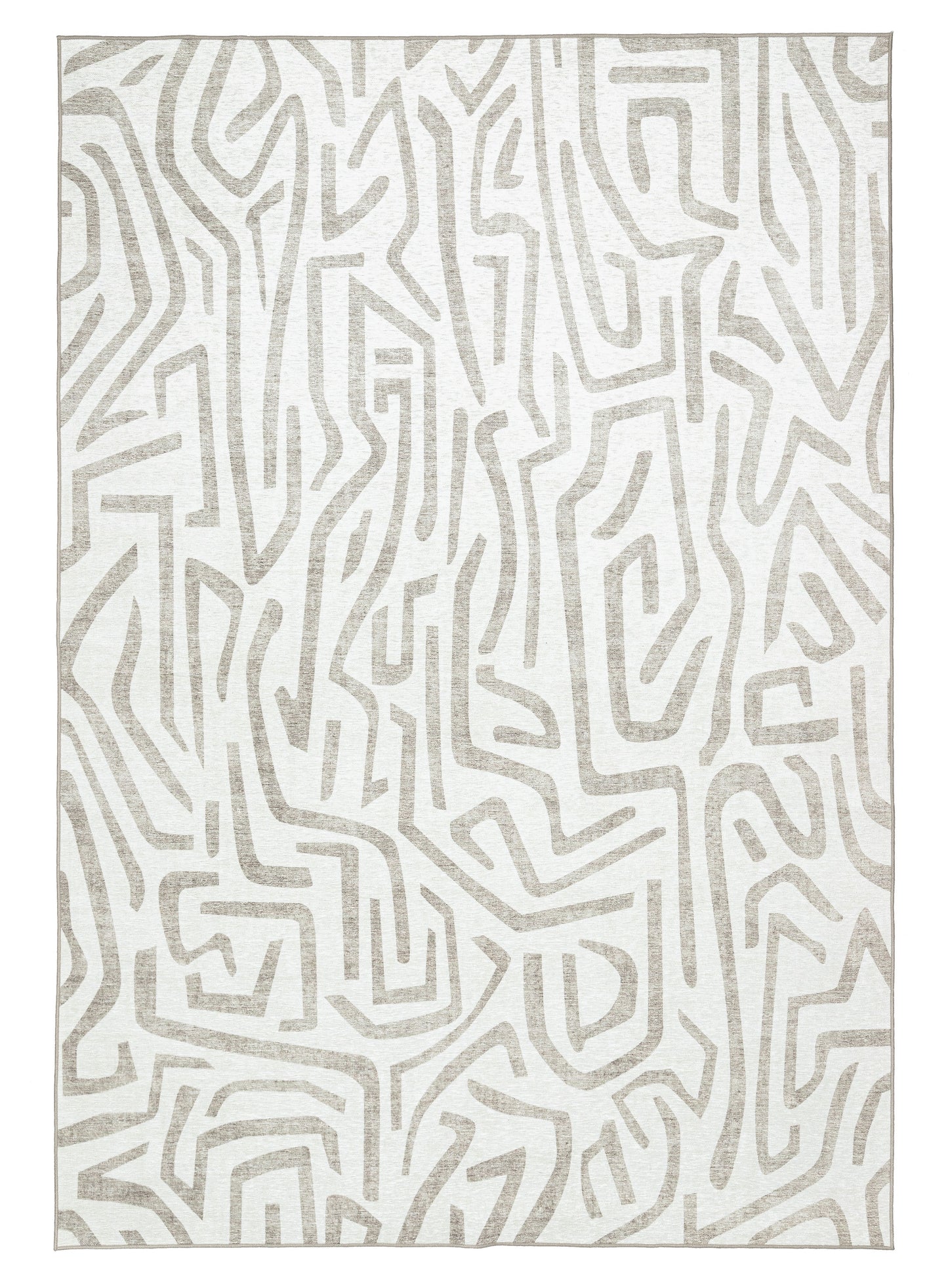 Kensa Grey Cream Indoor Outdoor Washable Rug