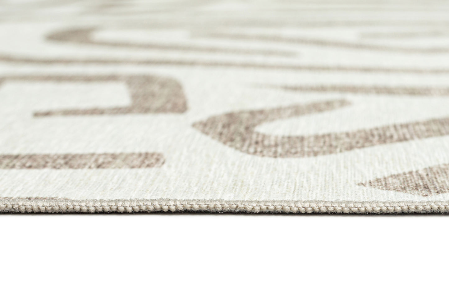 Kensa Grey Cream Indoor Outdoor Washable Rug