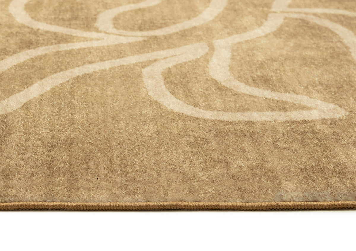 Khayana Brown Hand Drawn Washable Rug