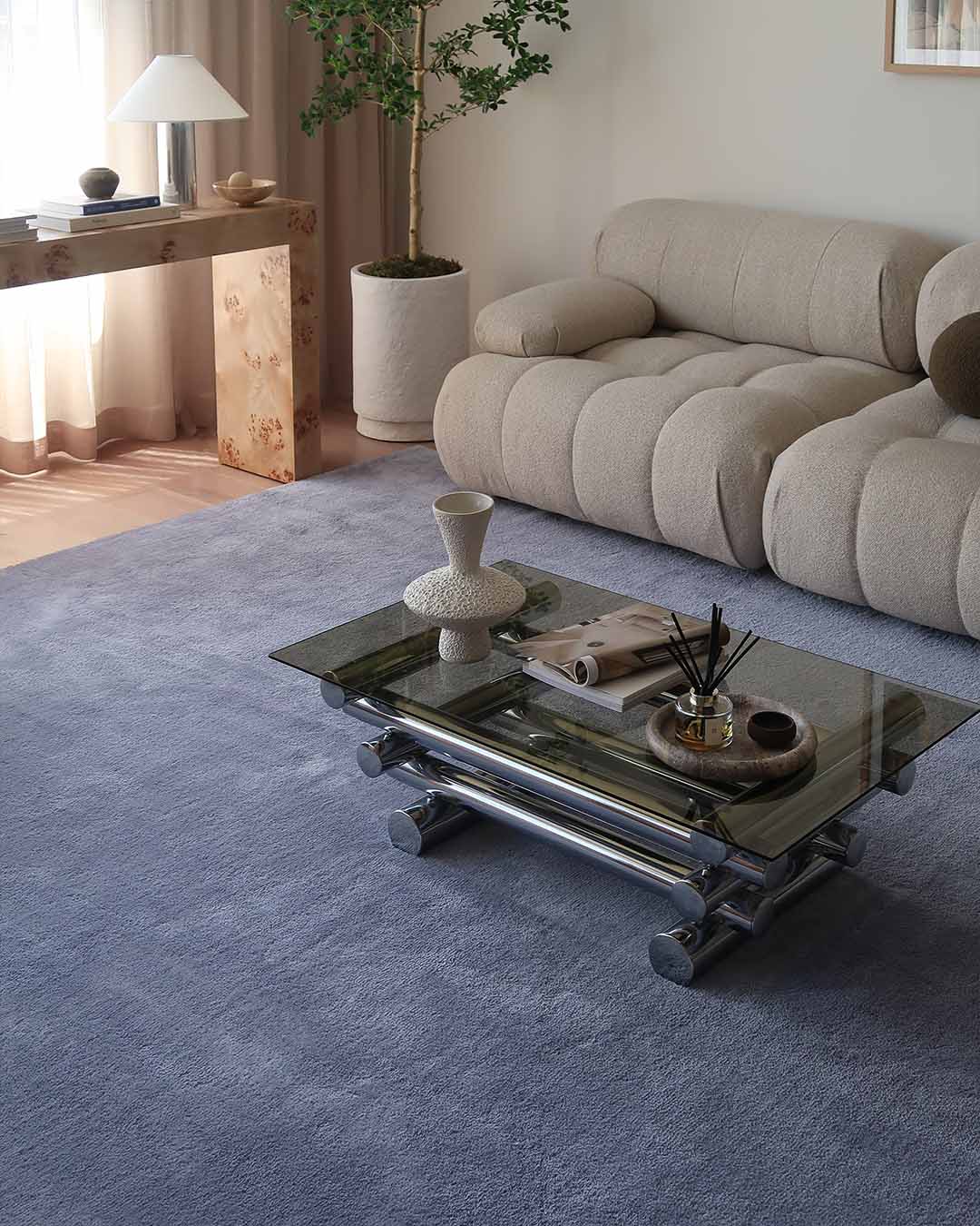 Kimi Soft Blue Shag Rug
