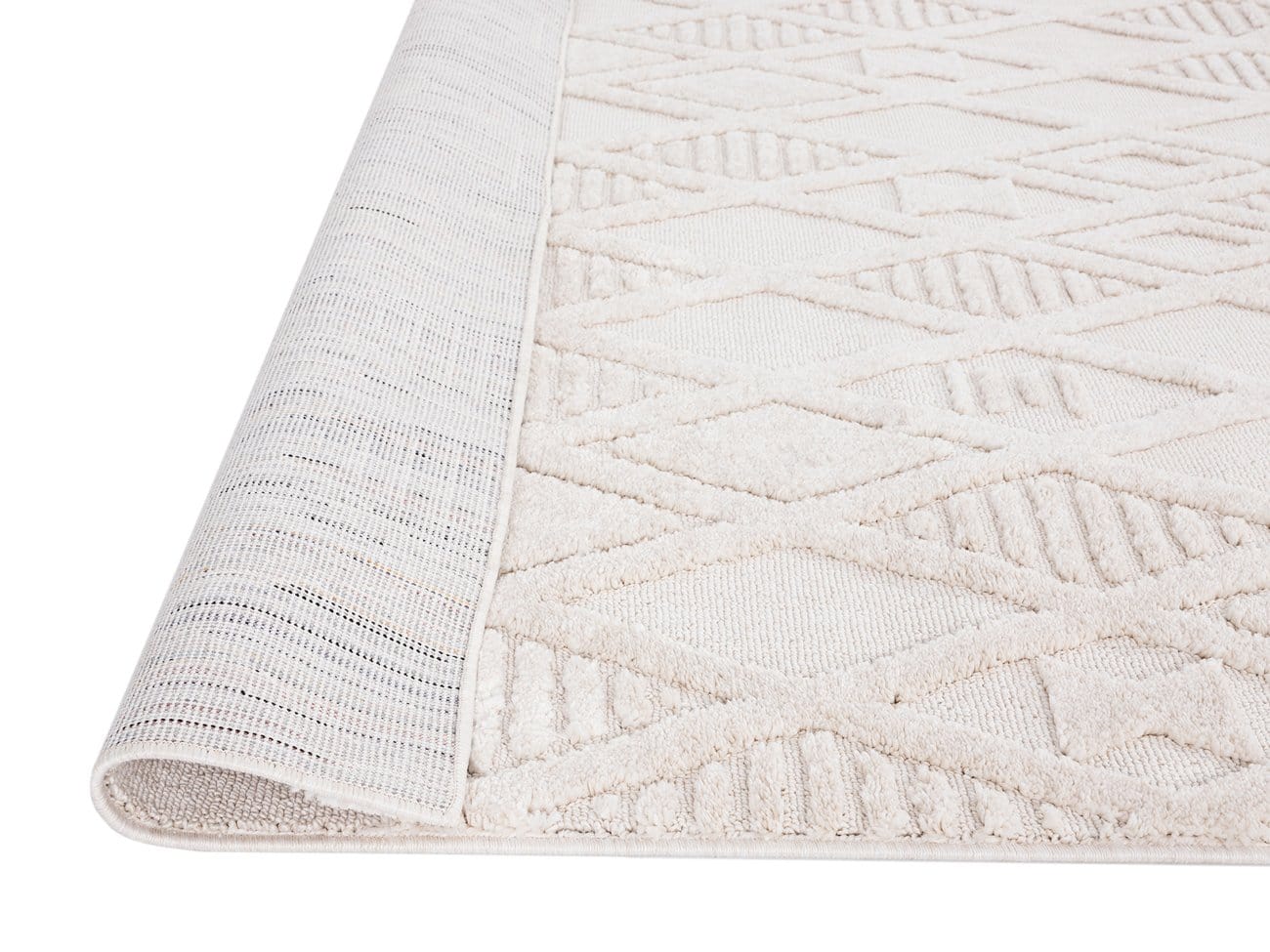 Kira Diamond Detail Textured Runner Rug