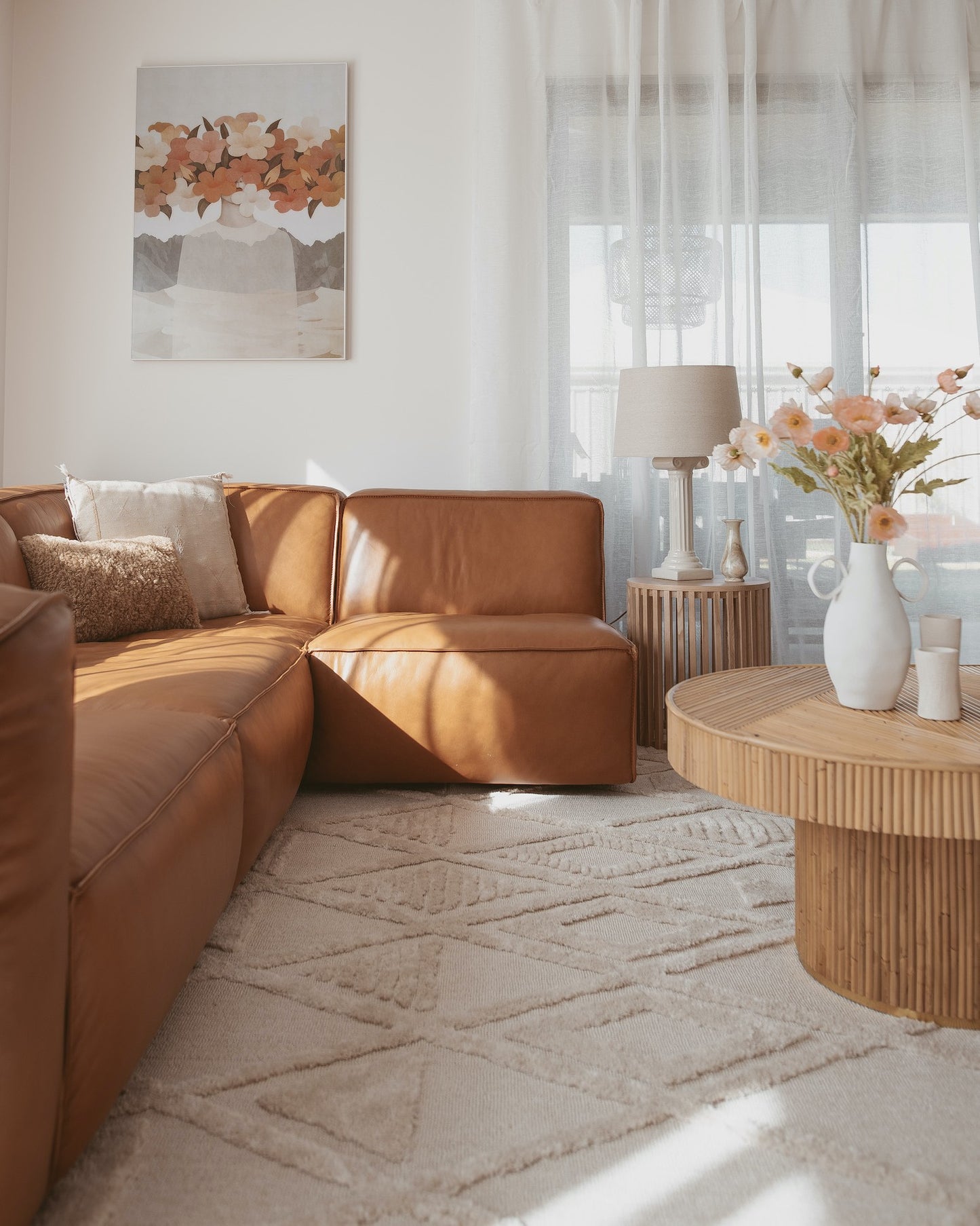 Kira Diamond Detail Textured Rug