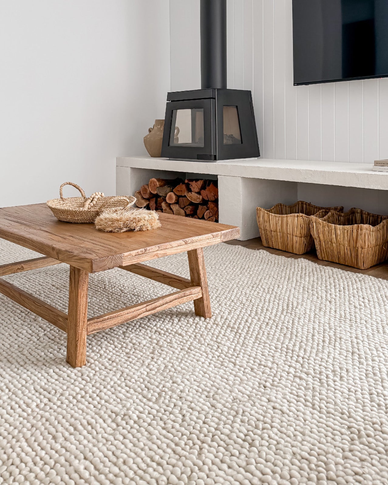 Kirsi Ivory Looped Indoor Outdoor P.E.T Rug