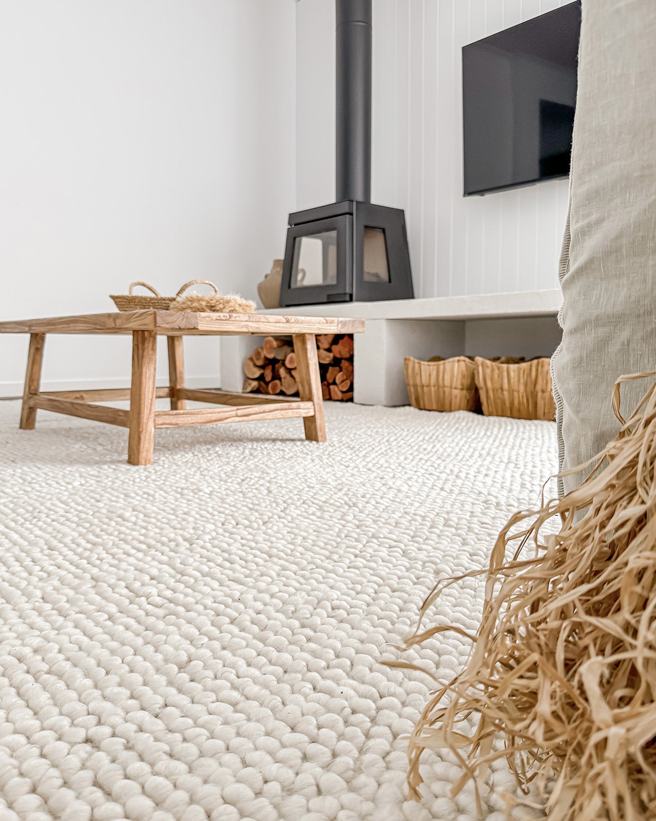 Kirsi Ivory Looped Indoor Outdoor P.E.T Rug