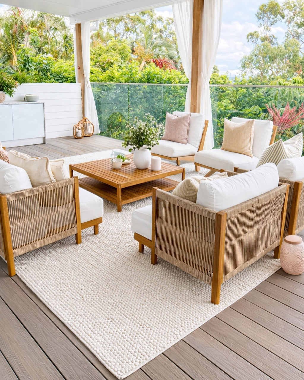 Kirsi Ivory Looped Indoor Outdoor P.E.T Rug