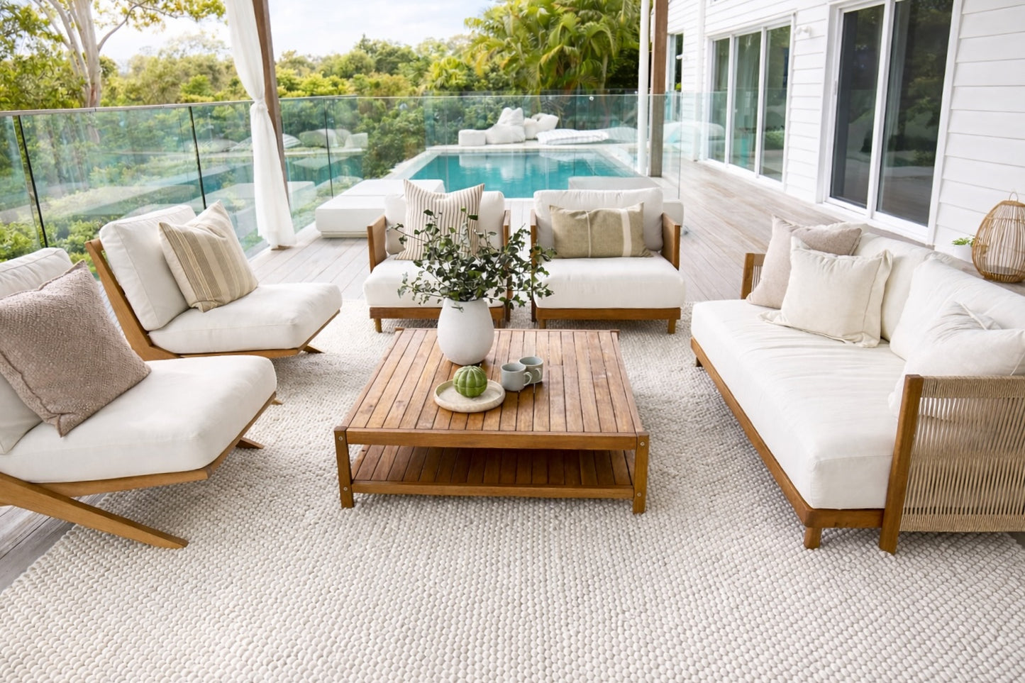 Kirsi Ivory Looped Indoor Outdoor P.E.T Rug