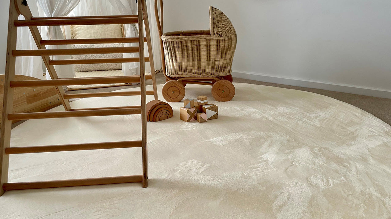 Koa Ivory Plush Rollie Pollie Round Playmat