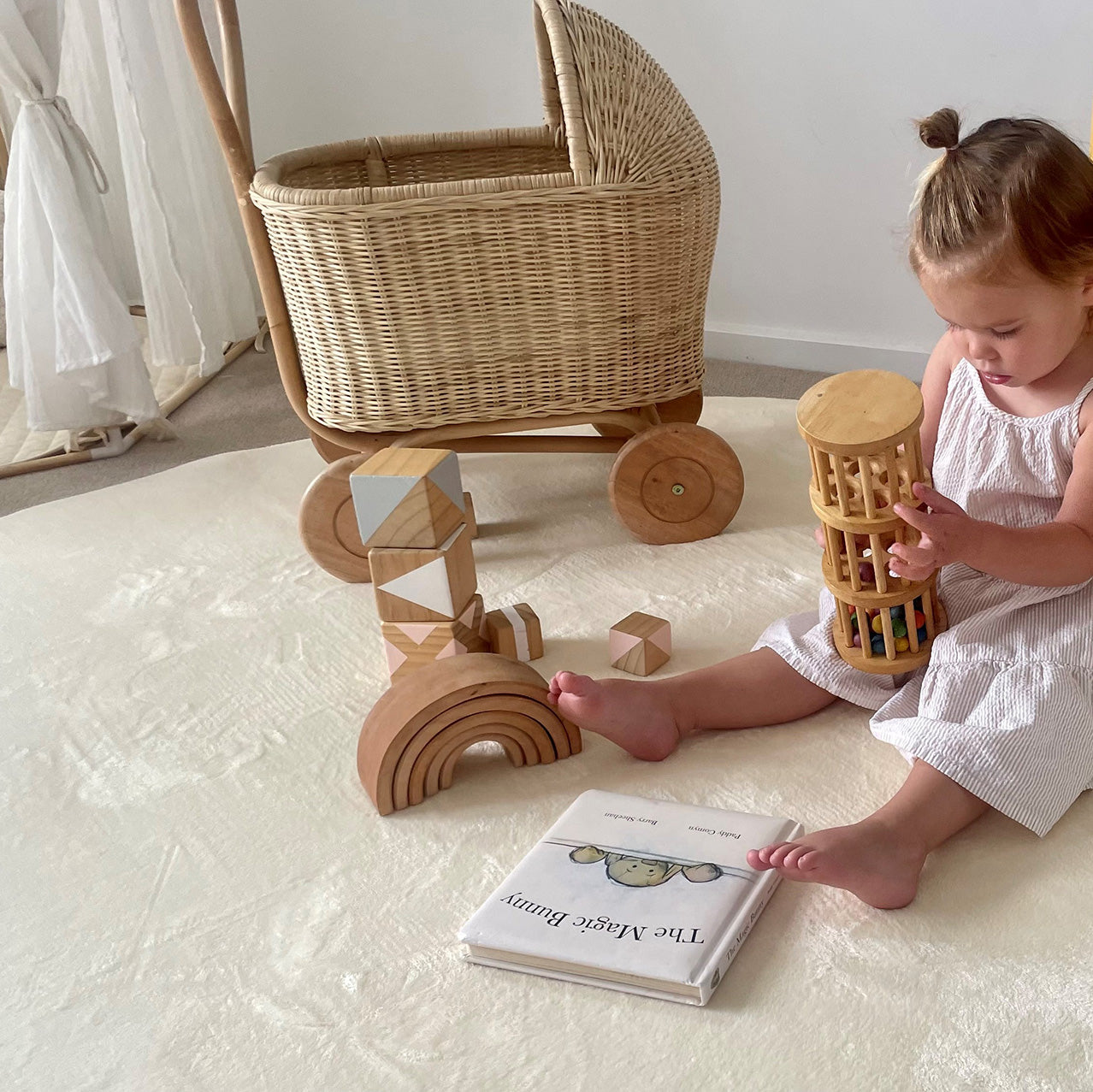 Koa Ivory Plush Rollie Pollie Round Playmat