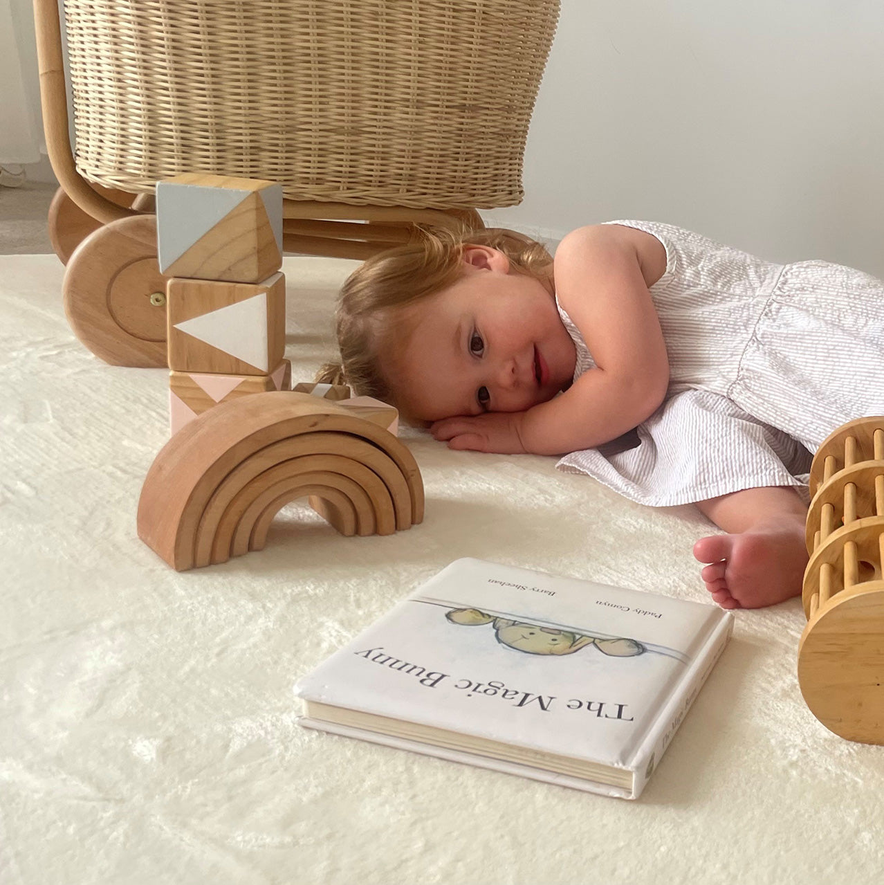 Koa Ivory Plush Rollie Pollie Round Playmat