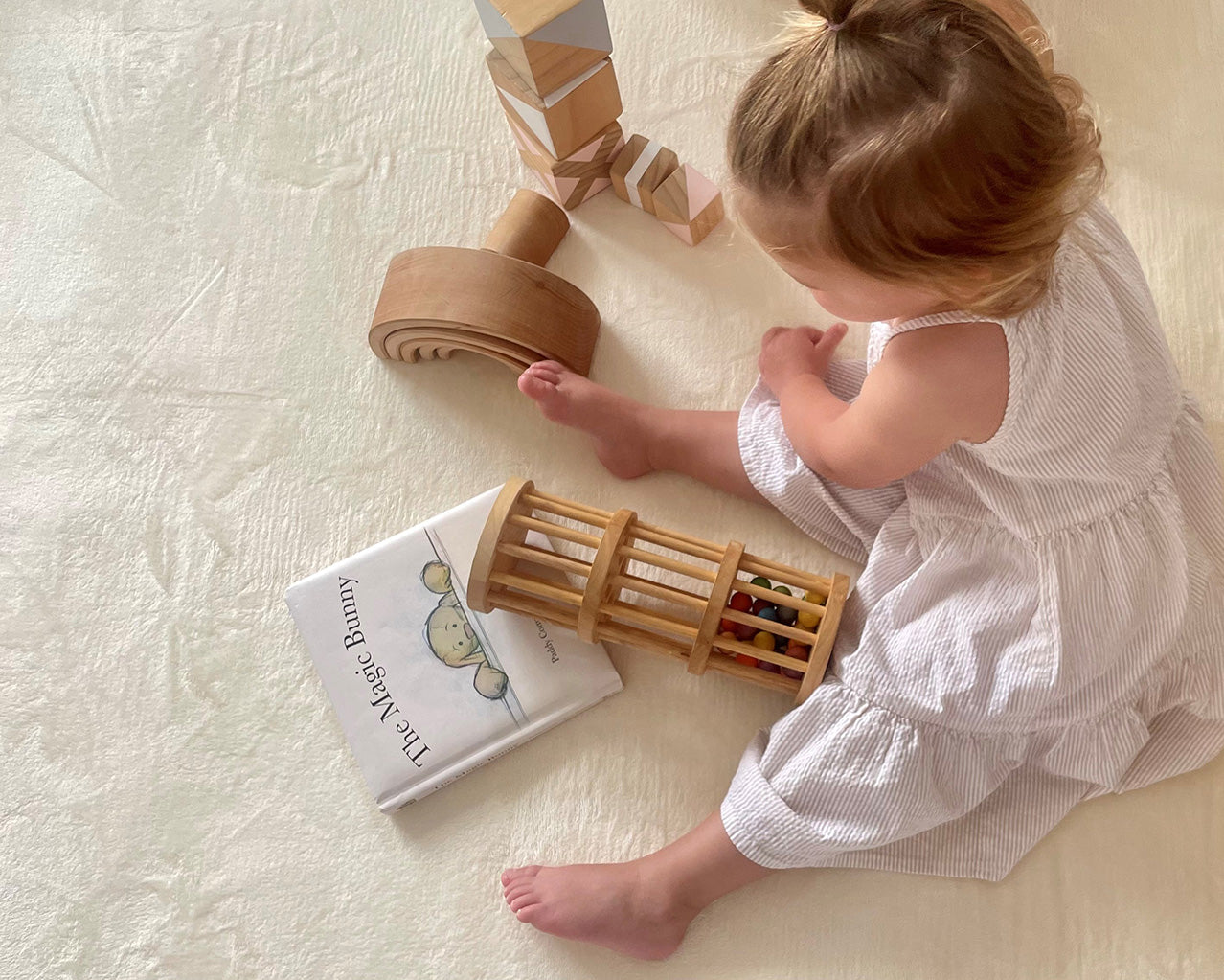 Koa Ivory Plush Rollie Pollie Round Playmat