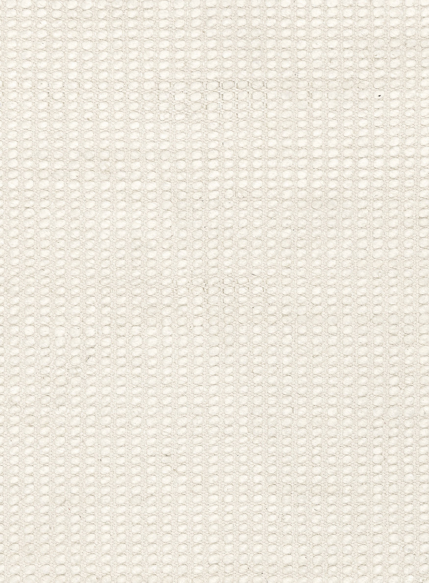 Larvic Ivory Chunky Wool Round Rug
