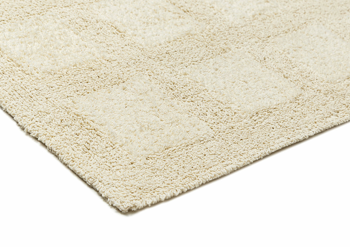 Laurrie Coconut Milk Grid Cotton Bath Mat