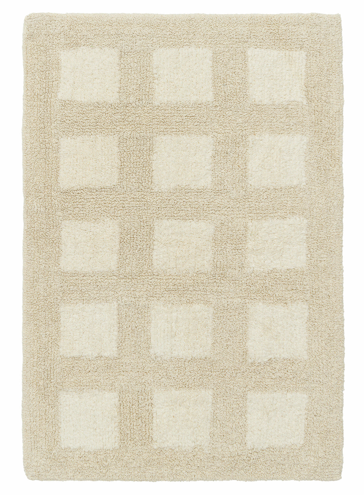 Laurrie Coconut Milk Grid Cotton Bath Mat