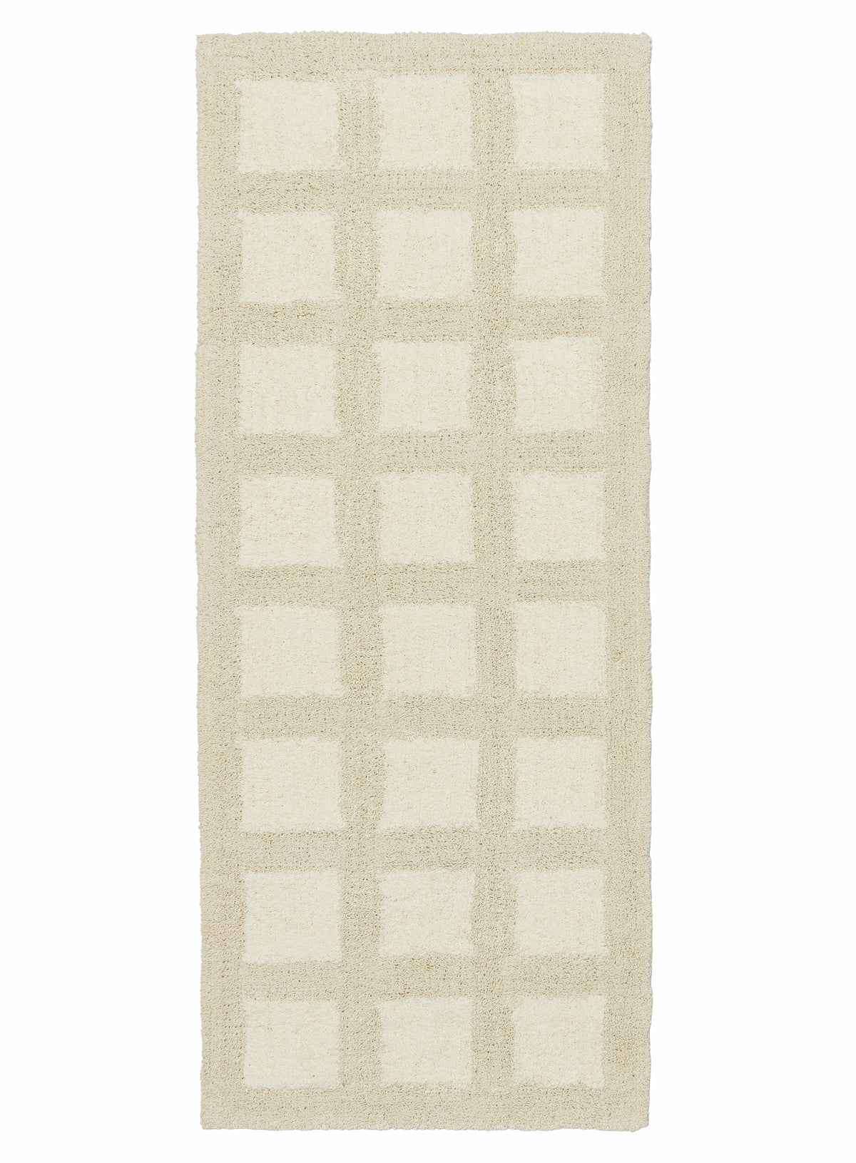 Laurrie Coconut Milk Grid Cotton Bath Mat