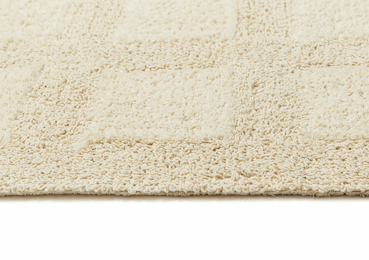 Laurrie Coconut Milk Grid Cotton Bath Mat