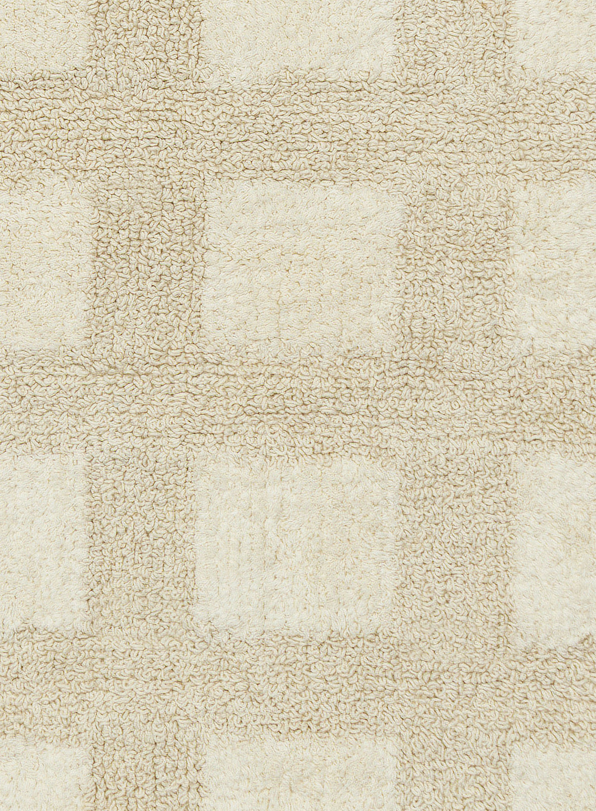 Laurrie Coconut Milk Grid Cotton Bath Mat