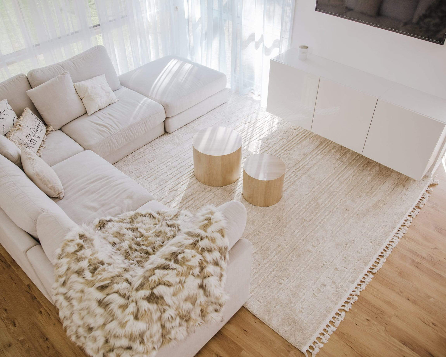 Leilani Ivory Cream Textured Rug