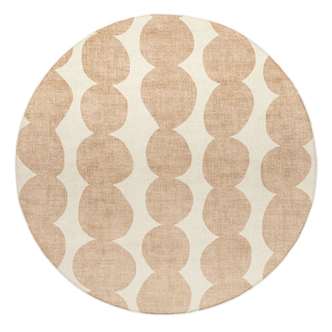 Lexa Beige and Light Beige Abstract Rollie Pollie Round Playmat