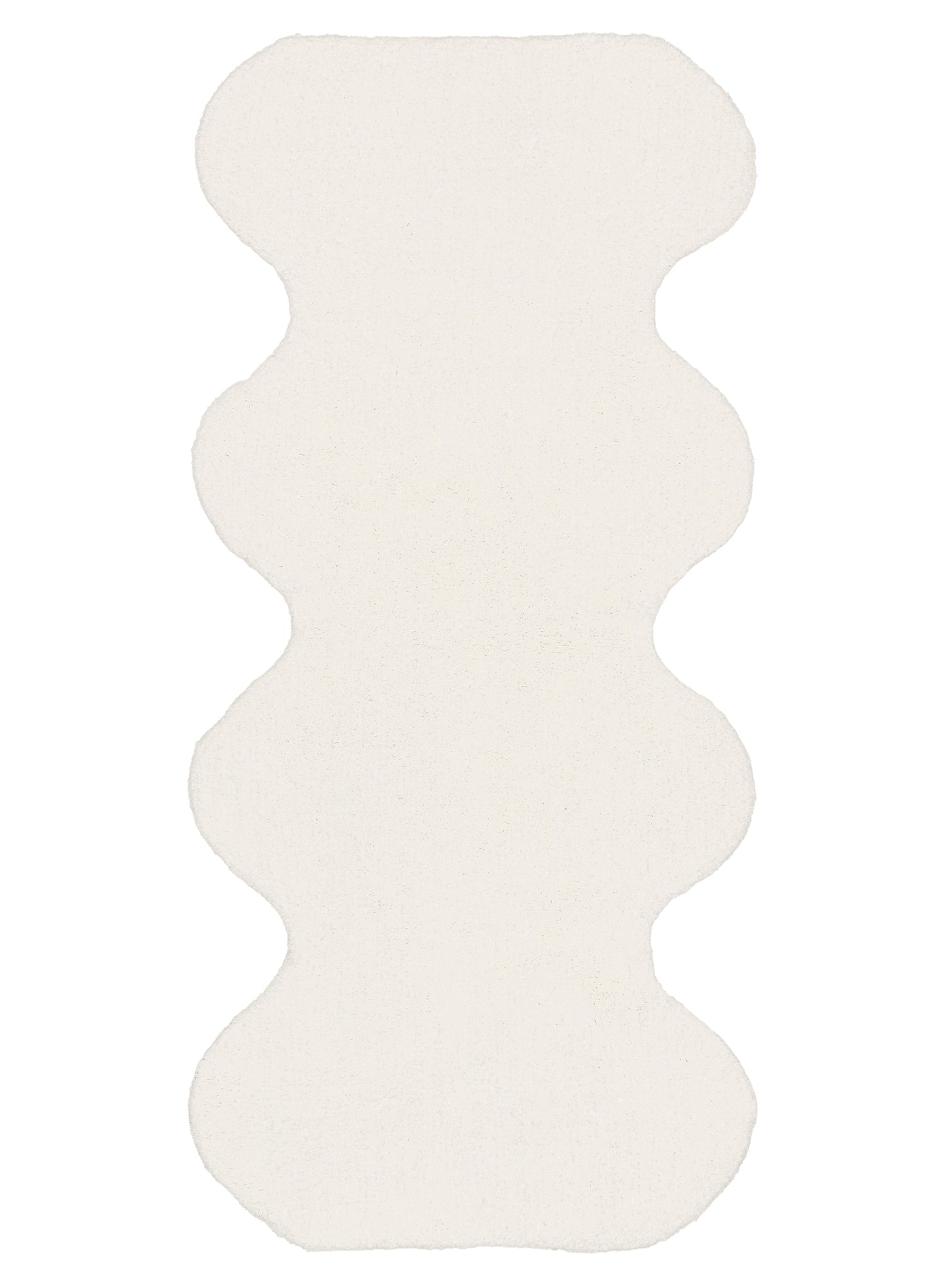 Lianna Cream Scallop Washable Bath Mat