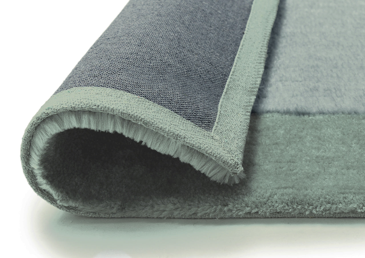 Lila Green Bordered Shag Rug