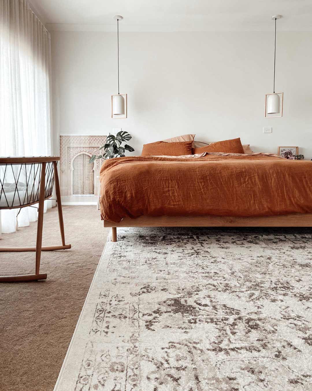 Liliana Cream And Brown Traditional Distressed Floral Rug