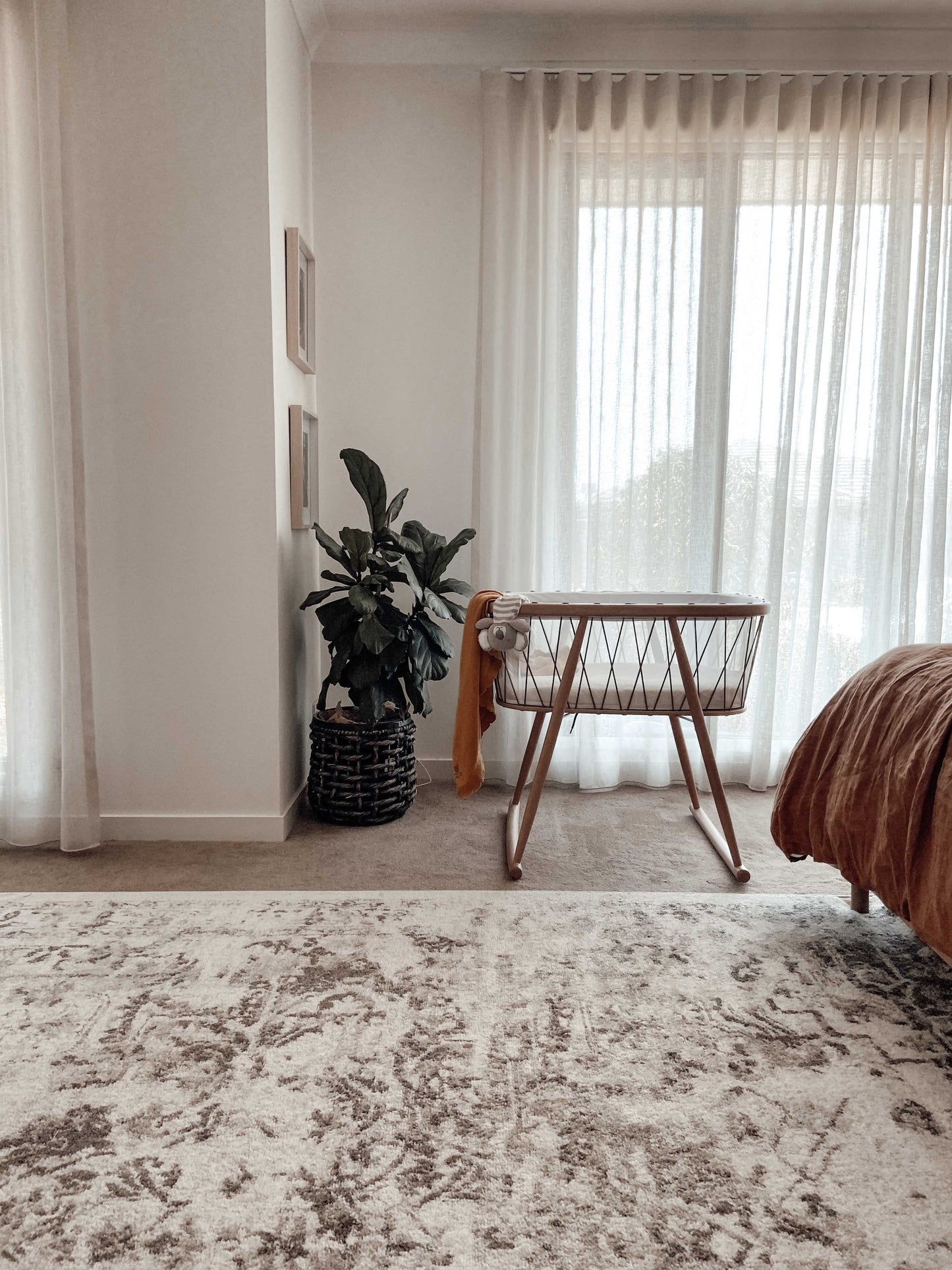 Liliana Cream And Brown Traditional Distressed Floral Rug