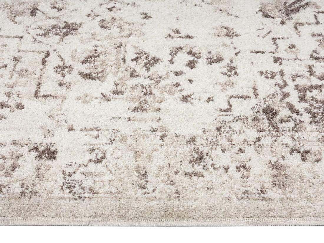 Liliana Cream And Brown Traditional Distressed Floral Rug