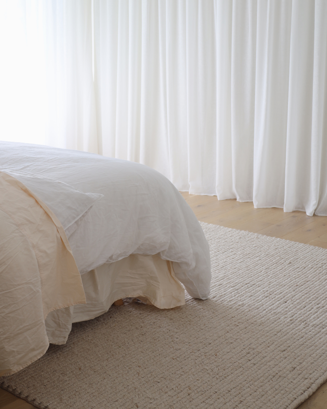 Linnea Beige Herringbone Braided Wool Rug