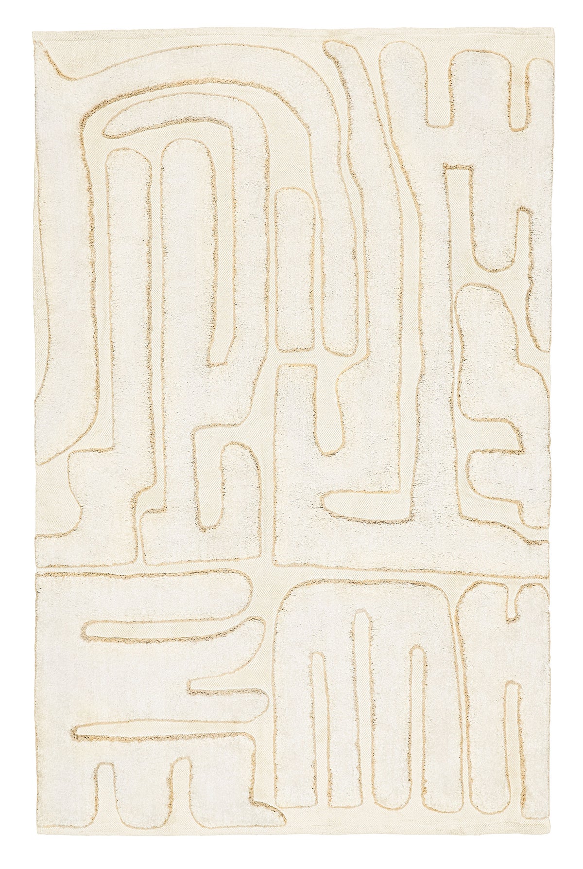 Lola Cream Abstract Cotton Washable Rug